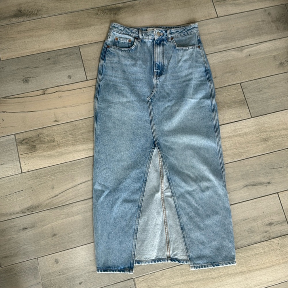 Mango Midi Denim Skirt